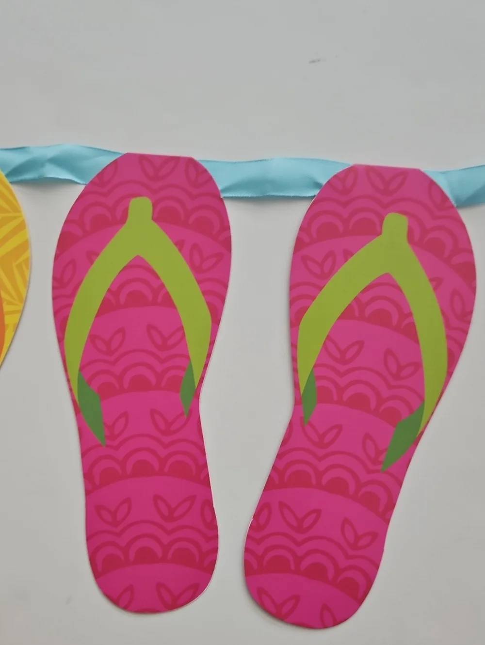 Two Flip Flop Banners, Approximately 5 1/2 Ft Long Each One Has 14 Flip Flops